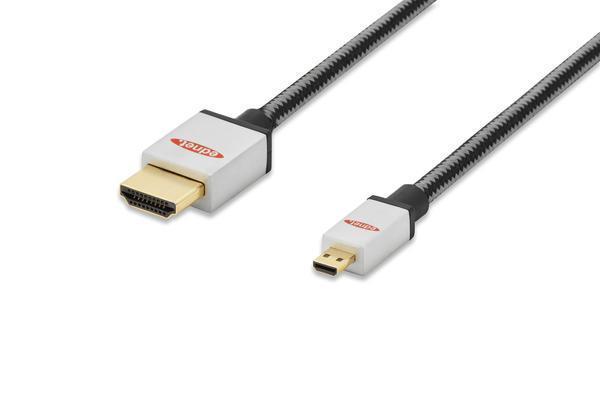 Ednet ED-84489 2 Mt micro HDMI to HDMI Erkek-Erkek Premium High Speed Ethernet Zırhlı Altın Dönüştürücü Kablo - Image 1