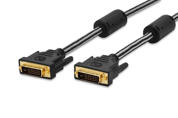 Ednet ED-84520 2 Mt DVI-D to DVI-D (24+1) Erkek-Erkek AWG30 UL Altın Kaplamalı Zırhlı Erkek-Erkek DVI-D Kablo - Image 1