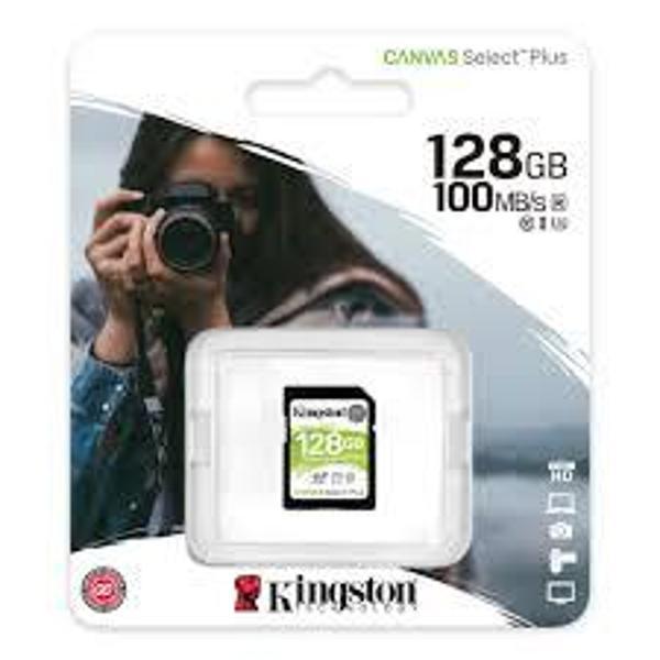 Kingston SDS2/128GB 128 GB SDXC Class 10 UHS-I 100Mb/s Canvas Select Plus SD Kart - Image 1