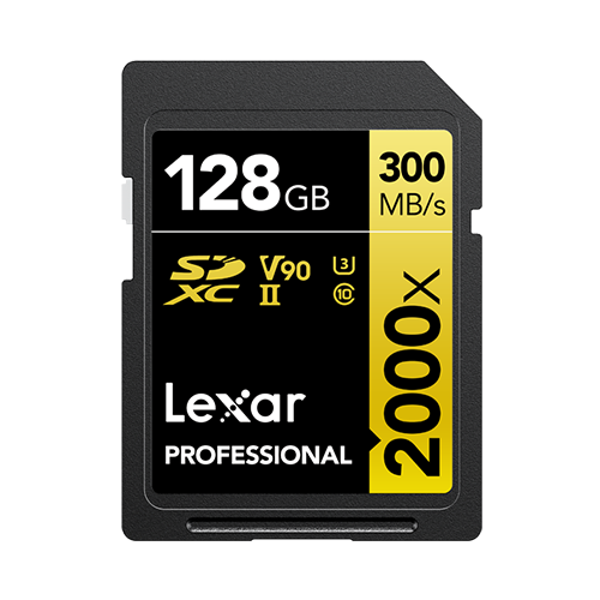 Lexar LSD2000128G-BNNNG 128 GB 2000X SDXC 300-260Mb/s UHS-II C10 V90 U3 SD Kart - Image 1