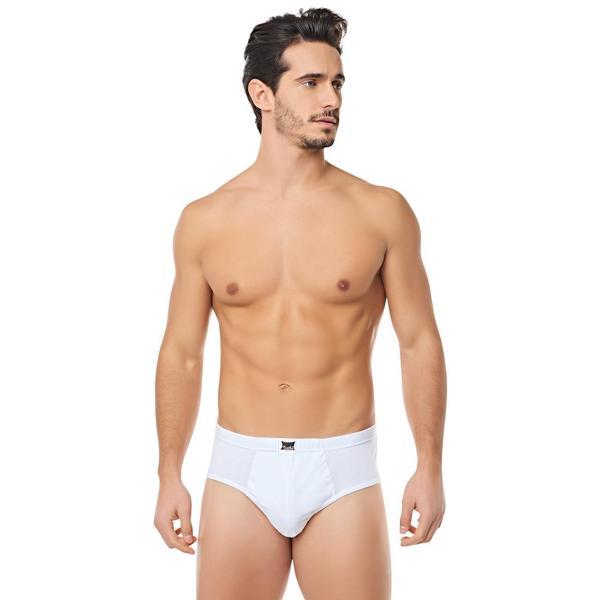 12 Adet Tutku Erkek Battal Beden 7 No Penye Slip Külot Beyaz - Image 1