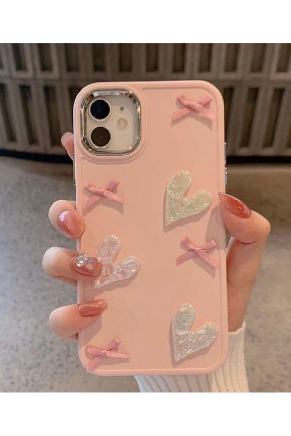 Miraz Tasarim Iphone 11 3D Fiyonk Ve Kalpli Kılıf - Image 1