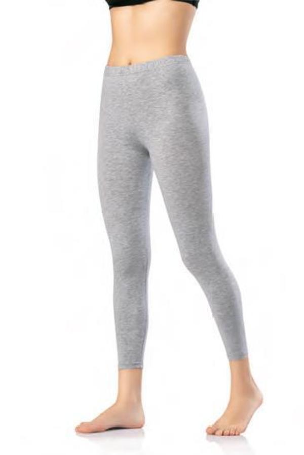 Kota Bayan Likralı Penye Bayan Düz Uzun Tayt 4000 - Image 1