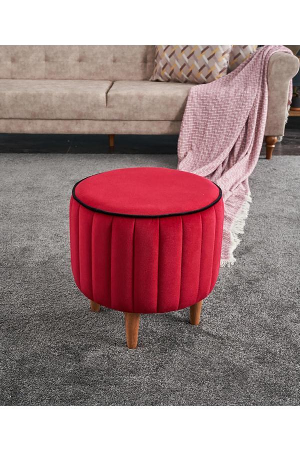 Favora Lindy Puf - Kırmızı - Image 1