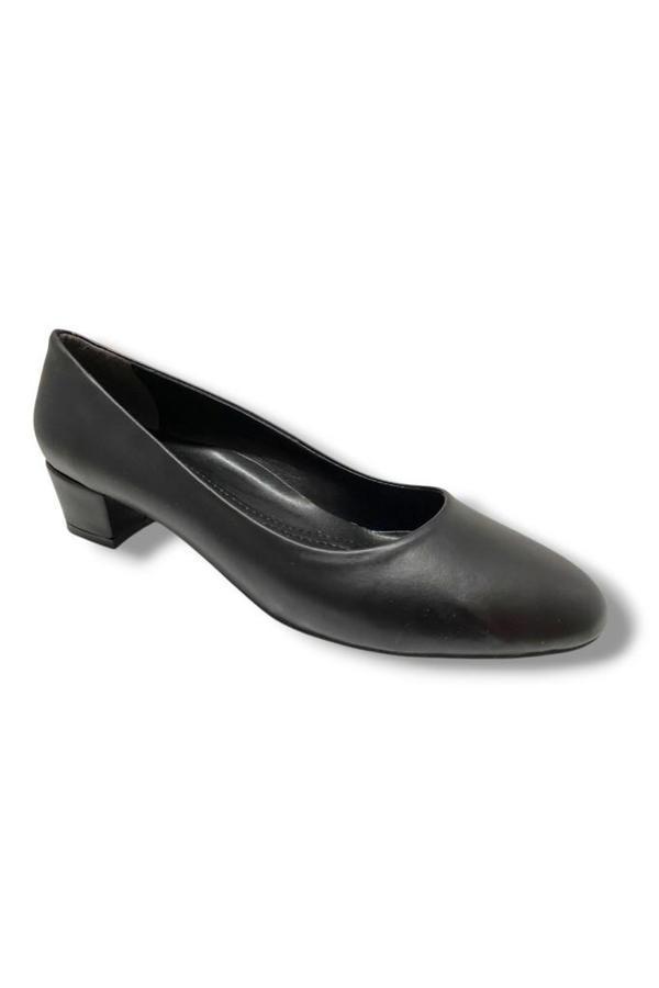 C-Shoes TR30-25 Deri Oval Burun Kalın Topuklu Kadın Ayakkabı 41-42 - Image 1