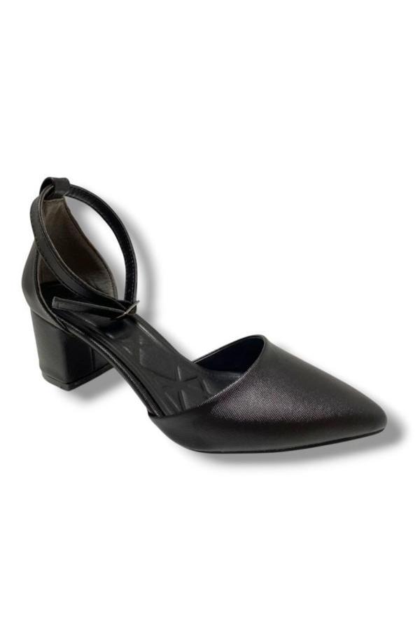 C-Shoes 104-25 Şanel Yanları Açık Kalın Topuk Kadın Ayakkabı - Image 1