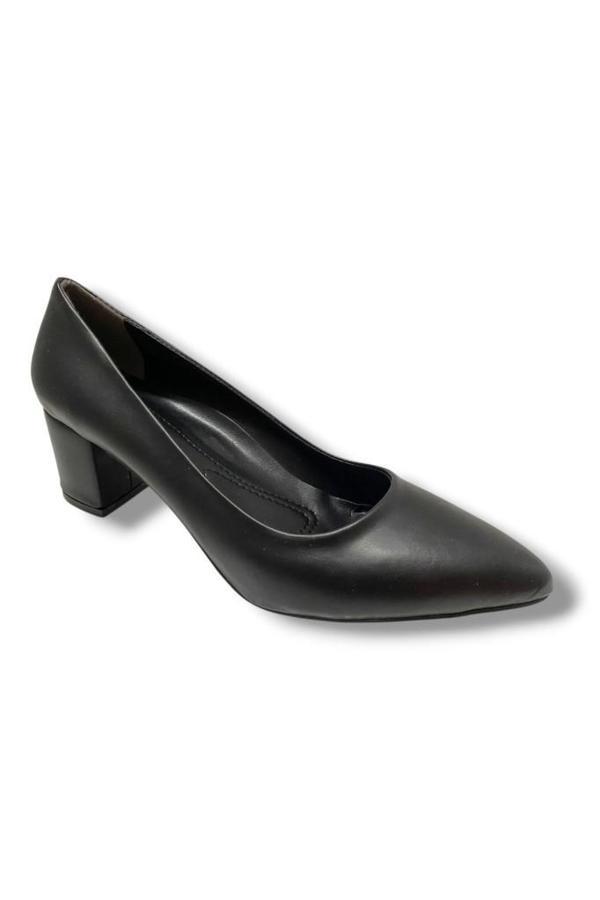 C-Shoes CV100-25 Deri Sivri Burun Kalın Topuklu Kadın Ayakkabı 41-42 - Image 1