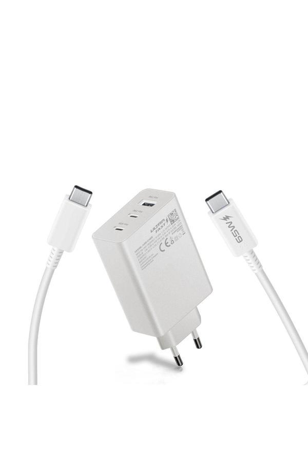 CH65 65W 2 PD + 1 USB Çıkışlı Ultra Hızlı Şarj Cihazı + PD Kablo - Image 1