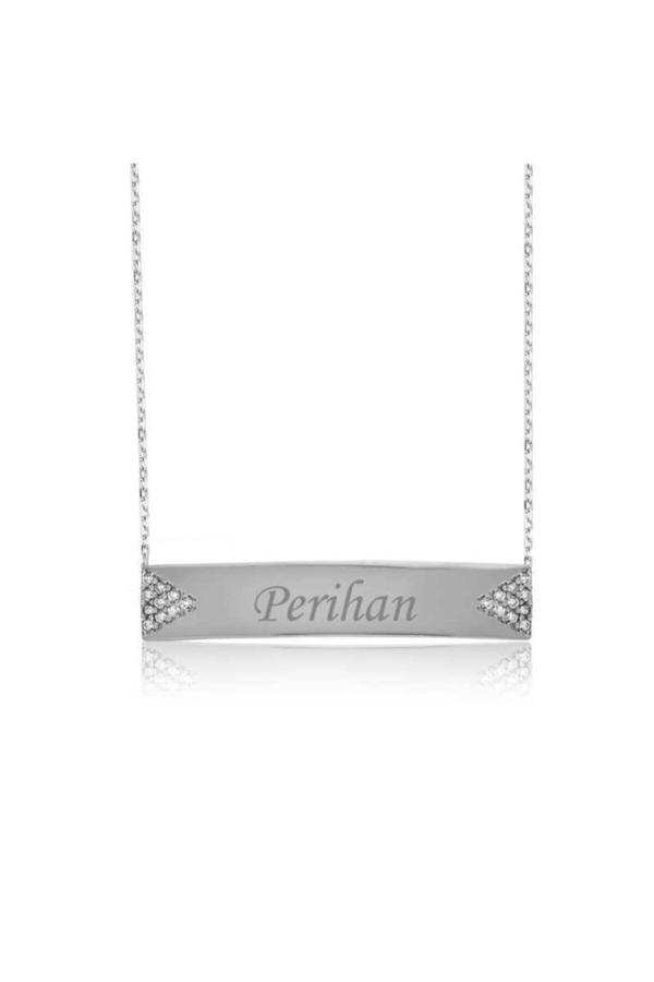 Armagano Gümüş Isimli Plaka Kadın  Kolye - Image 1