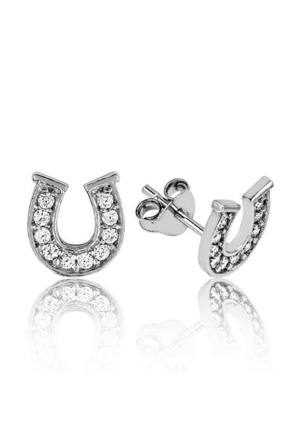 Armagano Gümüş Nal Çivili Küpe - Image 1