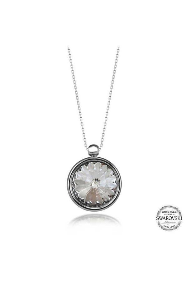 Armagano Swarovski Crystal Taşlı Çerçeveli Gümüş Kadın Kolye - Image 1