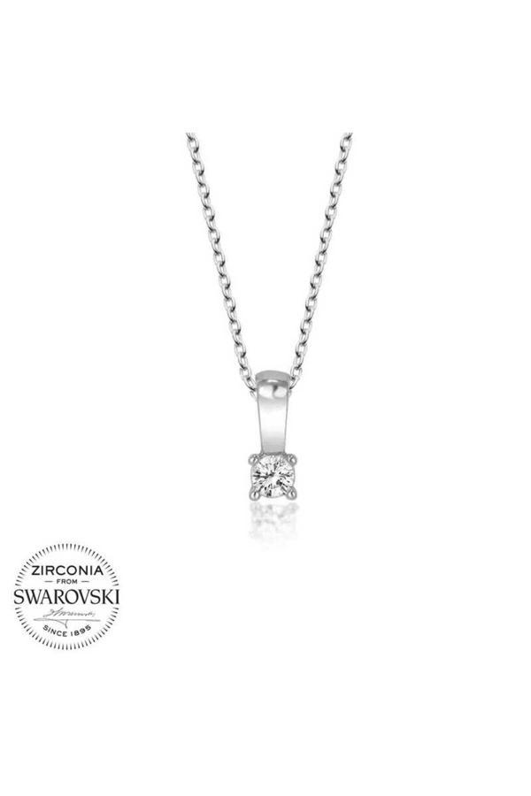 Armagano Swarovski Taşlı Gümüş Tektaş  Kolye - Image 1