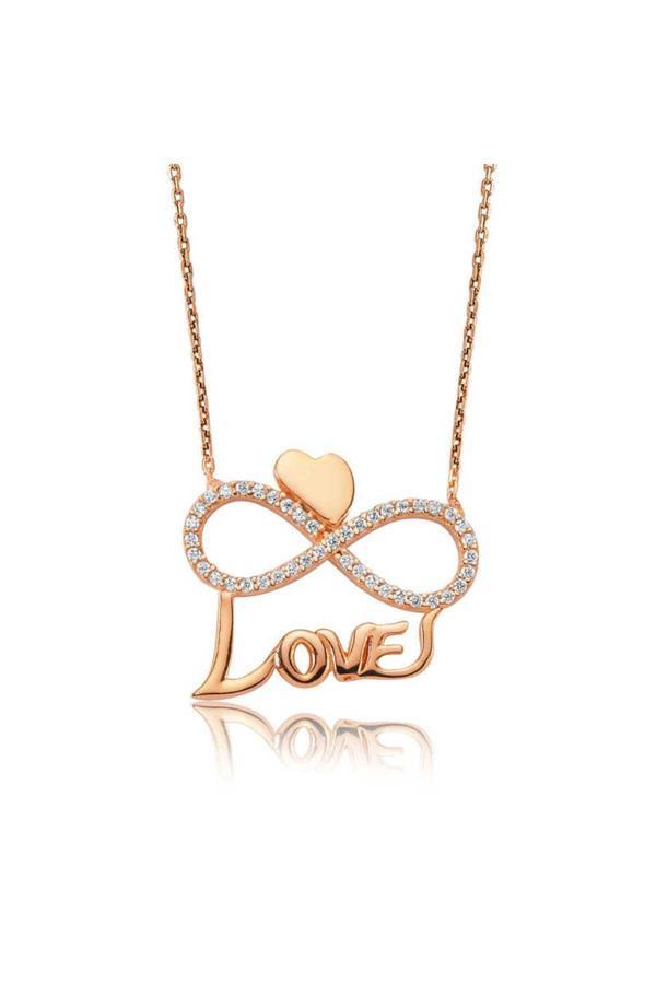 Armagano Gümüş Kalpli Sonsuzluk Love Kolye - Image 1