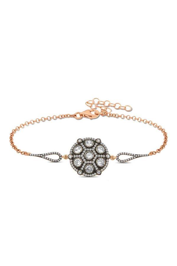 Armagano Gümüş Rose Elmas Montür Bileklik - Image 1