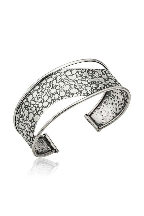 Armagano Gümüş Eskitme Desenli Bilezik - Image 1