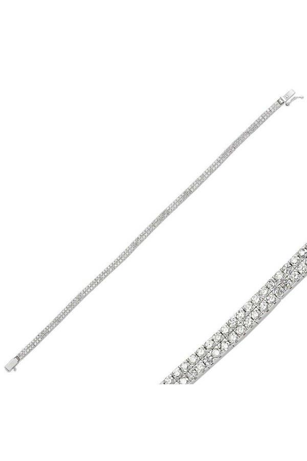 Armagano Gümüş Iki Sıra Su Yolu Bileklik - Image 1