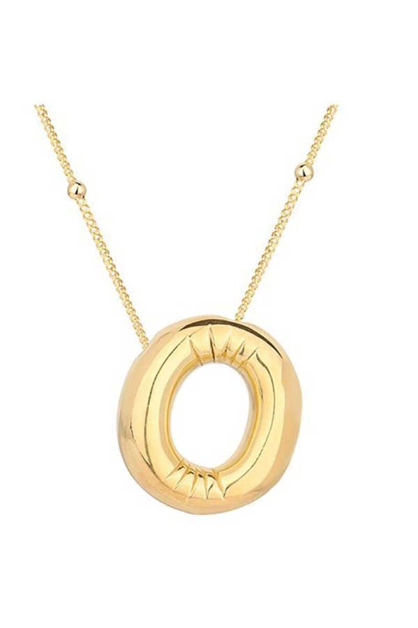 Armagano Gümüş Gold Balon O Harfi Kadın Kolye - Image 1