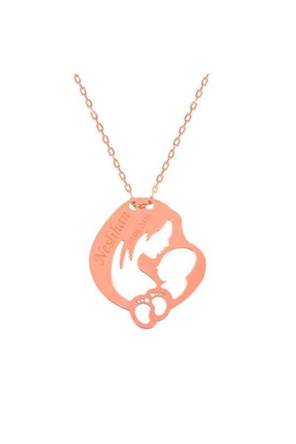 Armagano Gümüş Rose Isimli Anne Bebek Sevgisi Kolye - Image 1