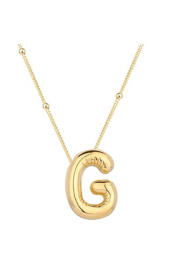 Armagano Gümüş Gold Balon G Harfi Kadın Kolye - Image 1