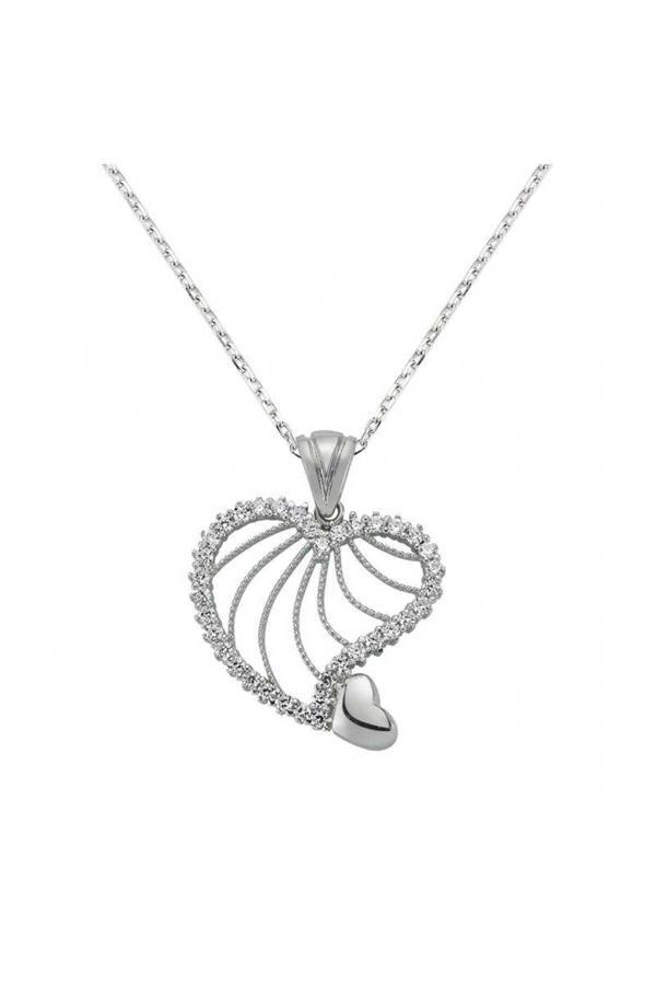 Armagano Gümüş Kalpli Kolye - Image 1