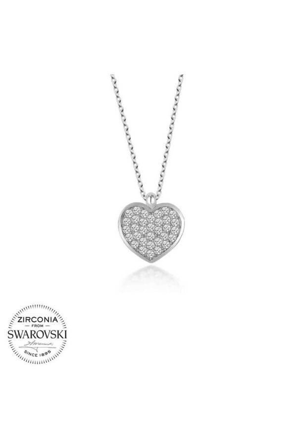 Armagano İ Taşlı Gümüş Kalp Kolye - Image 1