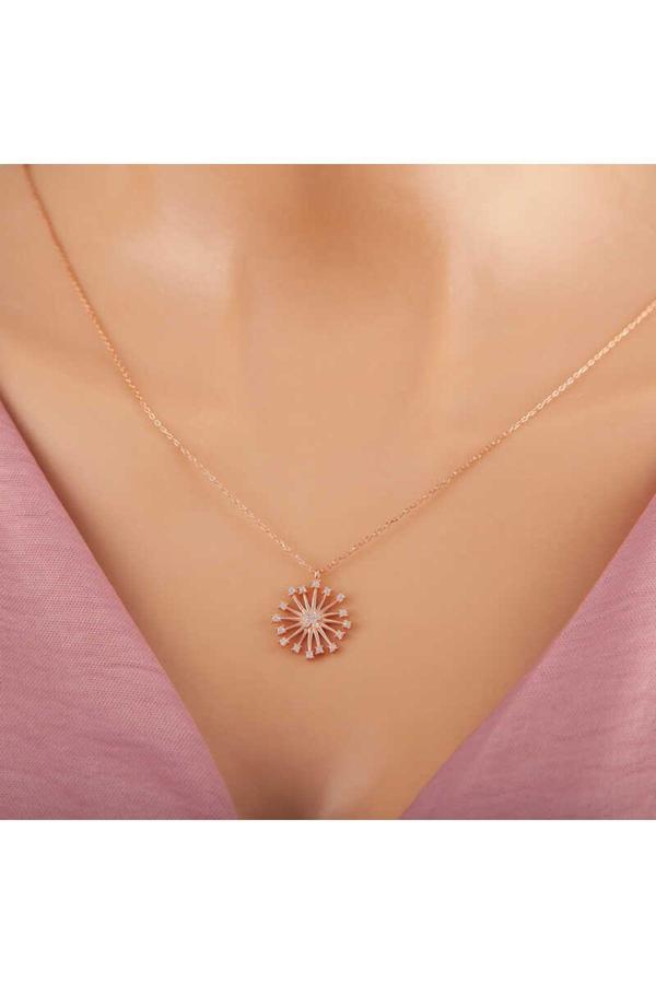 Armagano ?Gümüş Rose Çiçek Kadın Kolye - Image 1