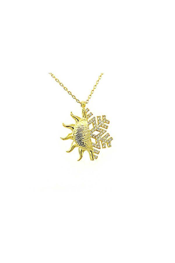 Armagano Gümüş Gold Güneş Kartanesi  Kolye - Image 1