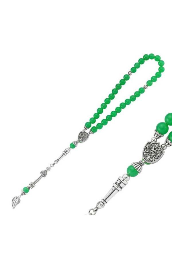 Armagano Doğaltaş Metal Püsküllü Aventurin Taşlı Tesbih - Image 1