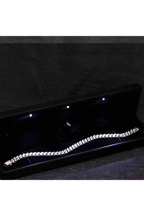 Armagano Gümüş Işıklı Kutulu Taşlı Gurmet Kadın Bileklik - Image 1