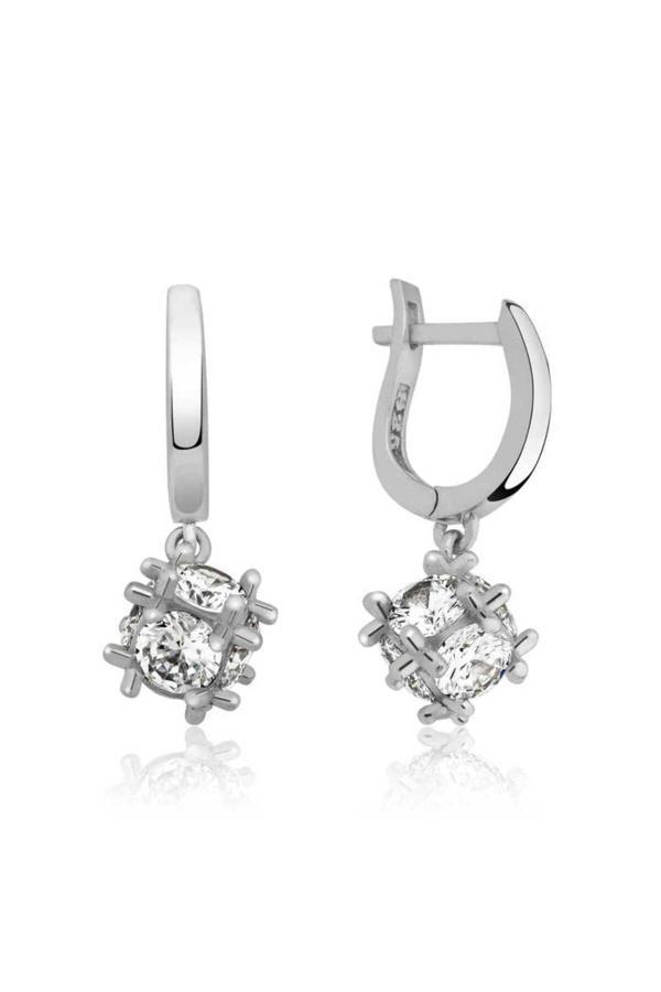 Armagano Gümüş Taşlı Küp Küpe - Image 1