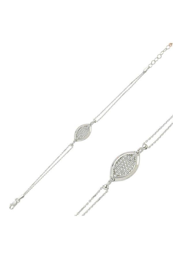 Armagano Gümüş Beyaz Taşlı Bileklik - Image 1