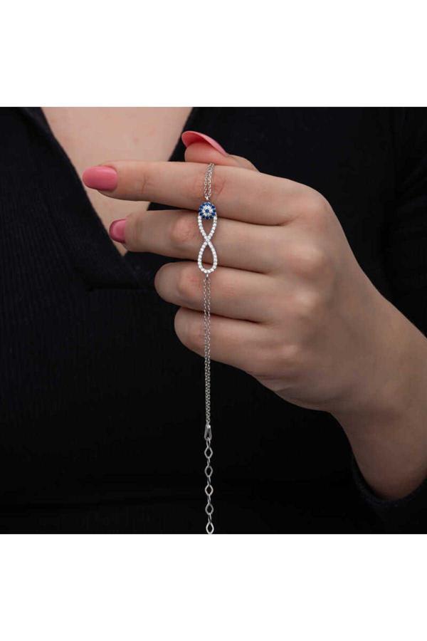 Armagano Gümüş Nazarlı Sonsuzluk Kadın Bileklik - Image 1