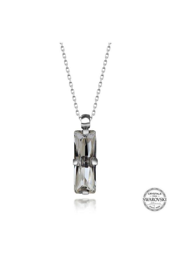 Armagano Crystal Taşlı Baget Gümüş Kadın Kolye - Image 1