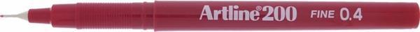 Artline İnce Uçlu Yazı Ve Çizim Kalemi Fineliner 0.4 MM Koyu Koyu Kırmızı EK-200 (12 Li Paket) - Image 1