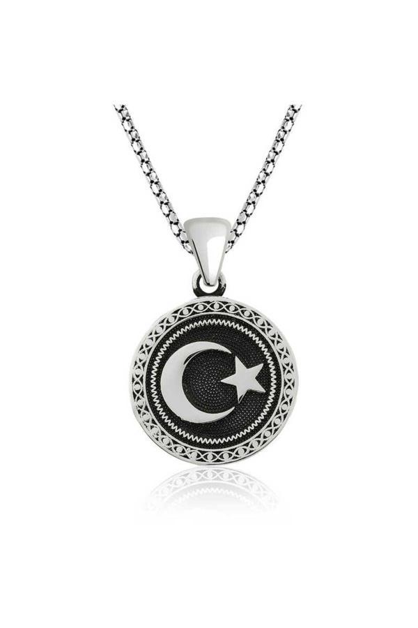 Armagano Gümüş Ay Yıldız Kolye - Image 1