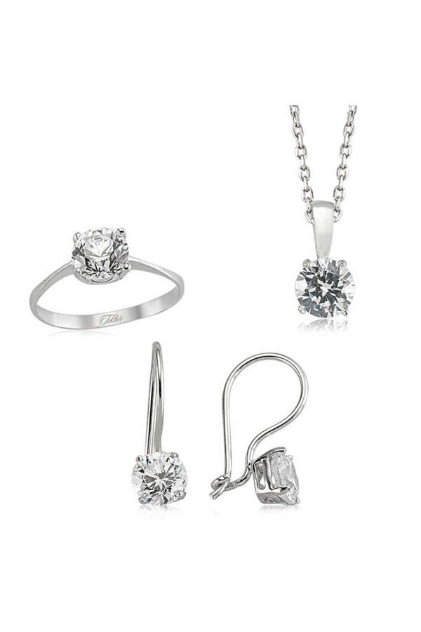 Armagano Gümüş Tek Taş Set - Image 1