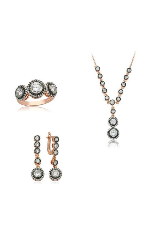 Armagano Pb Beyaz Taşlı Gümüş Set - Image 1
