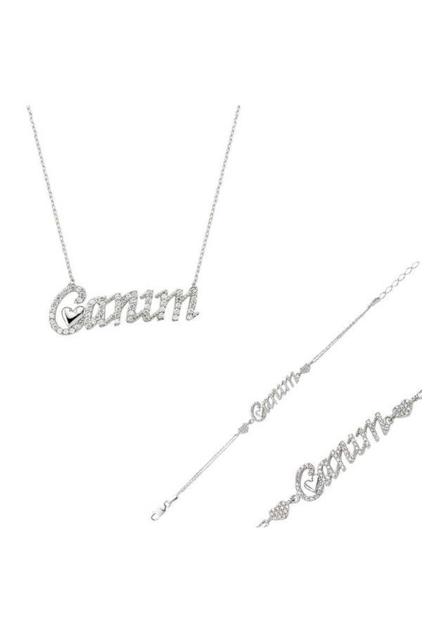 Armagano Gümüş Canım Yazılı Kalp Set - Image 1