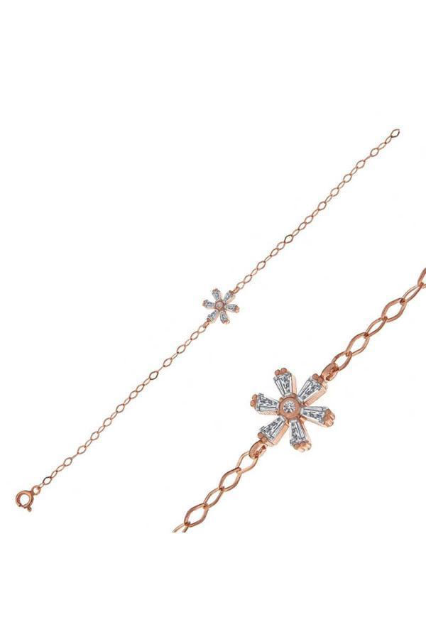 Armagano Gümüş Rose Çiçek Kadın Bileklik - Image 1