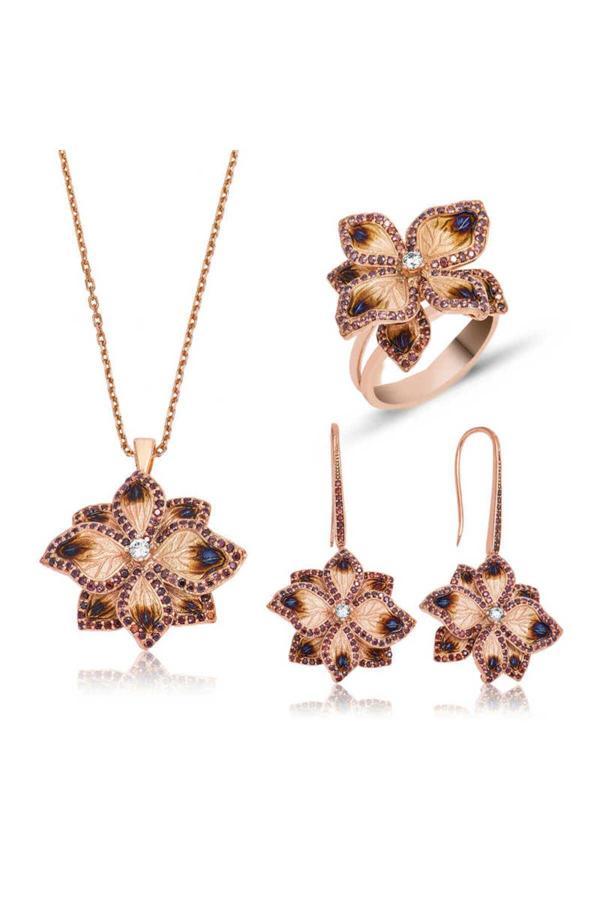 Armagano Gümüş Menekşe Çiçeği Set - Image 1