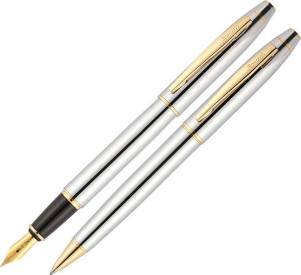 Steelpen 177 Slayt Dolma Kalem + Tükenmez Kalem Set Gold - Image 1
