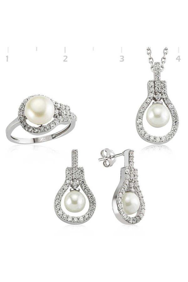 Armagano Gümüş Inci Damla Set - Image 1