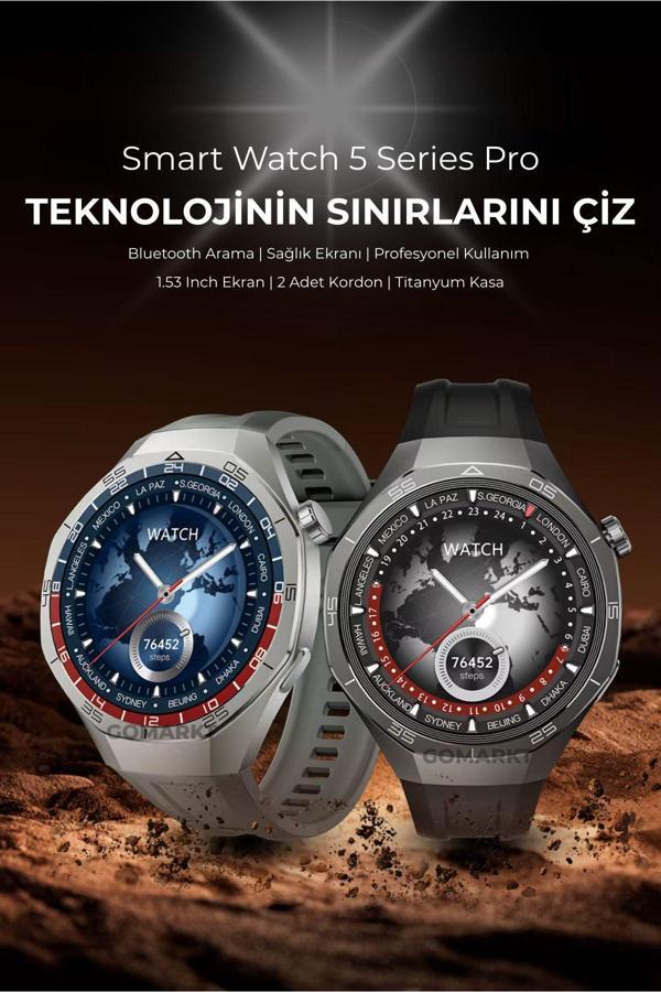Gomarkt Watch Pro Series 5 46Mm - Titanyum Akıllı Saat - Image 1