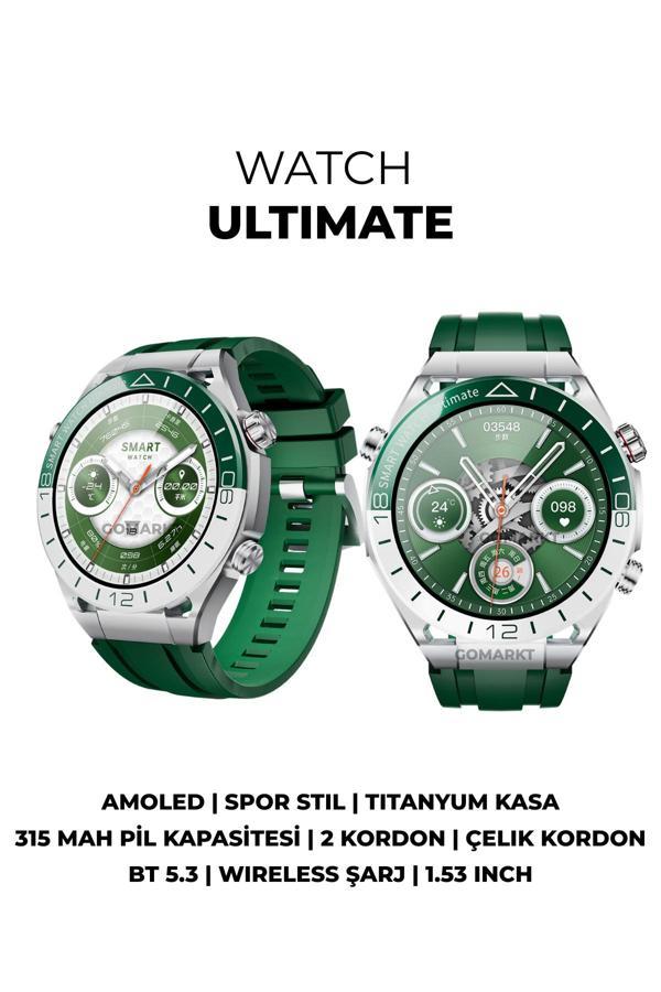 Gomarkt Ultimate Smart Watch Titanyum 46Mm Amoled Ekranlı Ios&Android Uyumlu Akıllı Saat Çelik Kordonlu - Image 1