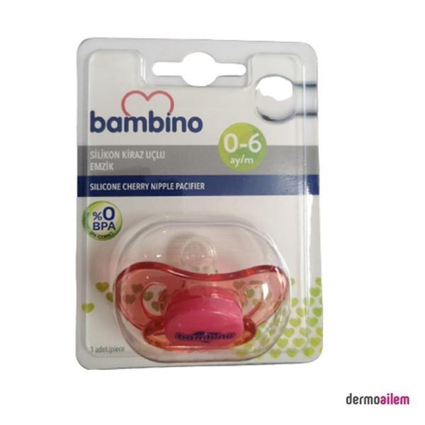 Bambino Silikon Kiraz Uçlu Emzik 0-6 ay Kırmızı - Image 1