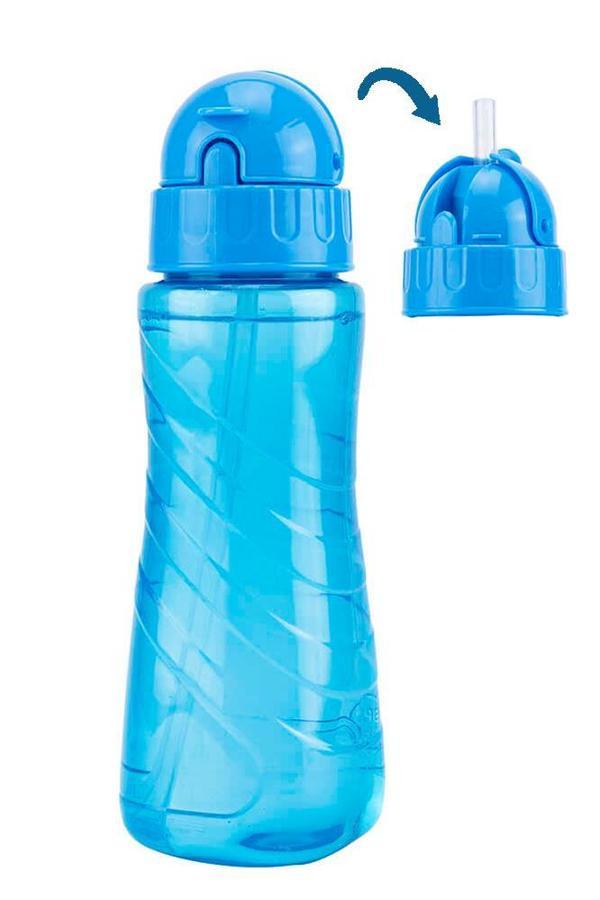 Matara 500 ml Mavi 1 Adet Plastik Su Matarası 500 cc Pipetli Suluk Okul Suluğu - Image 1
