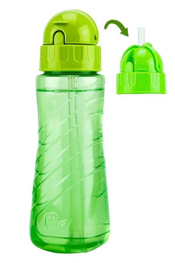Matara 500 ml Yeşil 1 Adet Plastik Su Matarası 500 cc Pipetli Suluk Okul Suluğu - Image 1