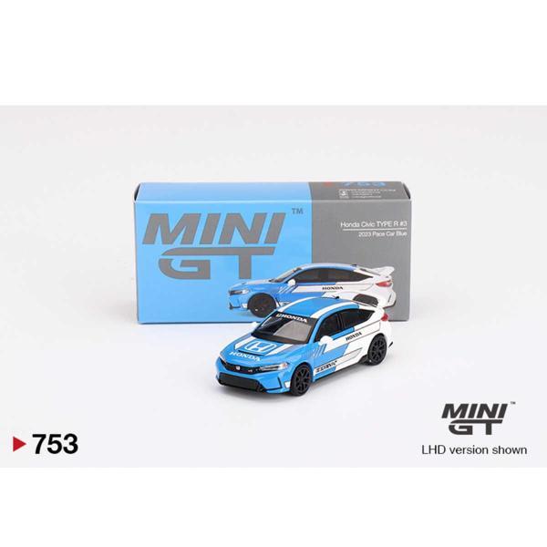 Mini GT 1:64 Honda Civic Type R #3 2023 Pace Car Mavi Diecast Model Araba - Image 1