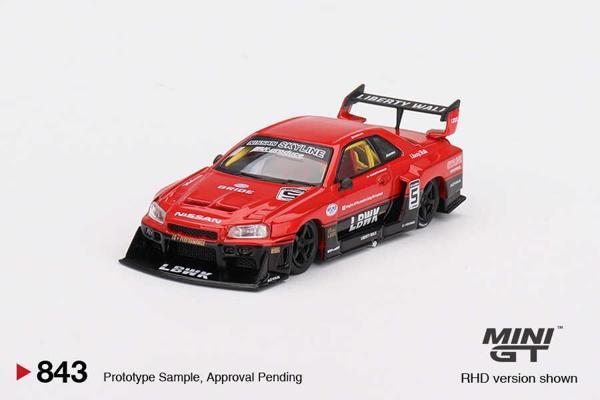 Mini GT 1:64 Nissan LB-ER34 Super Silhouette Skyline Diecast Model Araba - Kırmızı/Siyah - Image 1