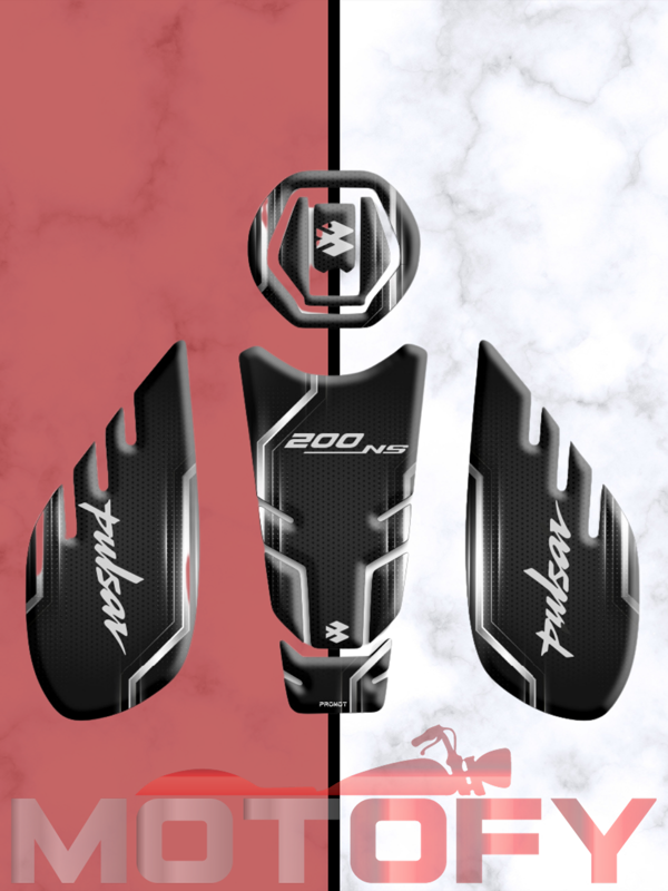 BAJAJ 200 NS TANK PAD SETİ SİYAH BEYAZ - Image 1